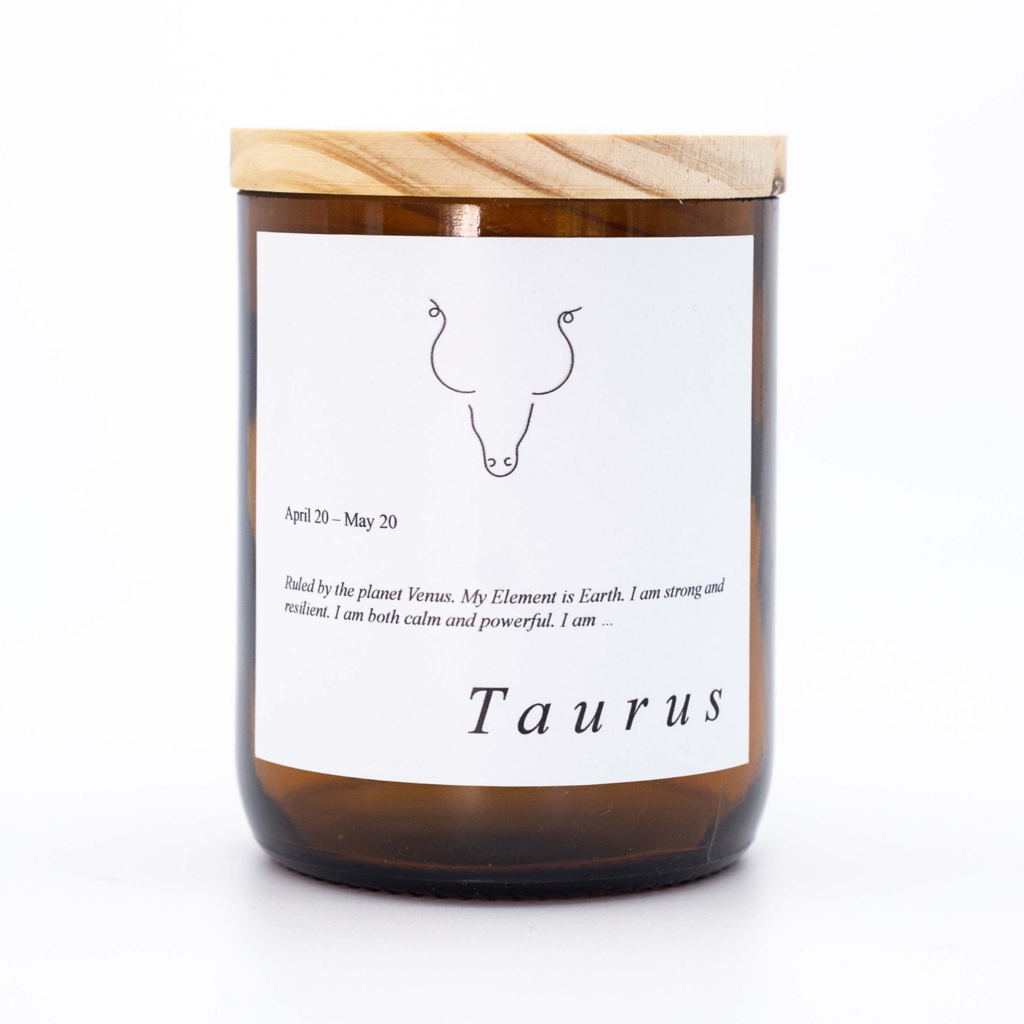 'Taurus' | Zodiac Candle by The Commonfolk Collective. Australian Art Prints and Homewares. Green Door Decor. www.greendoordecor.com.au