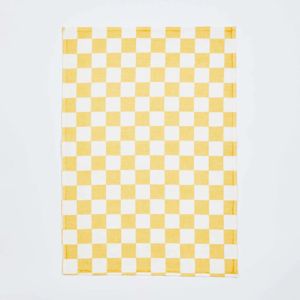 Bonnie & Neil Checkered Linen Tea Towel