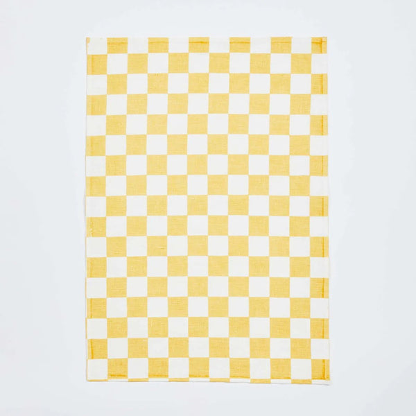 Tea Towel | Small Checkers Vanilla by Bonnie and Neil. Australian Art Prints and Homewares. Green Door Decor. www.greendoordecor.com.au
