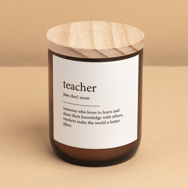 'Teacher' | Dictionary Candle by The Commonfolk Collective. Australian Art Prints and Homewares. Green Door Decor. www.greendoordecor.com.au
