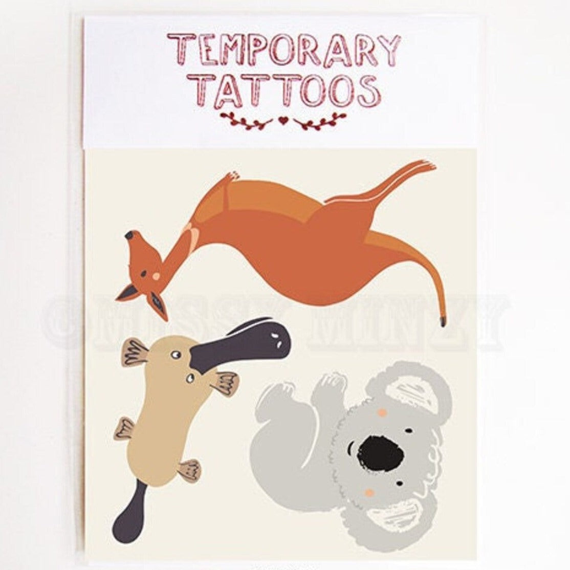 'Australiana 1' Temporary Tattoo by Missy Minzy. Australian Art Prints and Homewares. Green Door Decor. www.greendoordecor.com.au