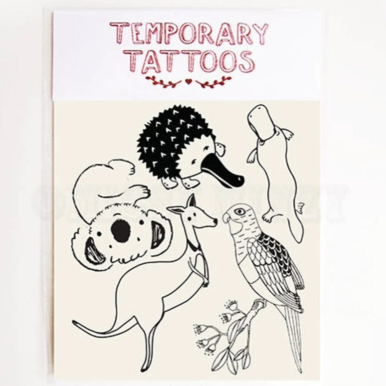 'Australiana 4' Temporary Tattoos by Missy Minzy. Australian Art Prints and Homewares. Green Door Decor. www.greendoordecor.com.au