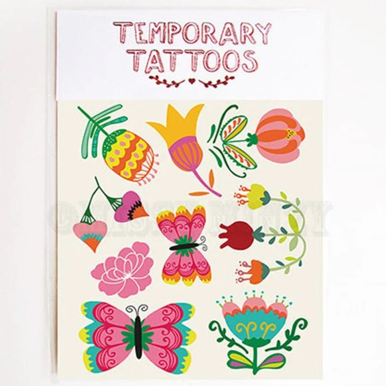 'Flower Garden' Temporary Tattoo by Missy Minzy. Australian Art Prints and Homewares. Green Door Decor. www.greendoordecor.com.au