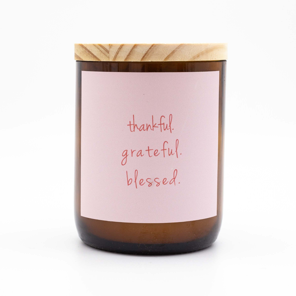 'Thankful' | Happy Days Candle by The Commonfolk Collective. Australian Art Prints and Homewares. Green Door Decor. www.greendoordecor.com.au