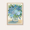 The Blue Bunch Print - framed - by Daniela Fowler Art. Australian Art Prints. Green Door Decor. www.greendoordecor.com.au