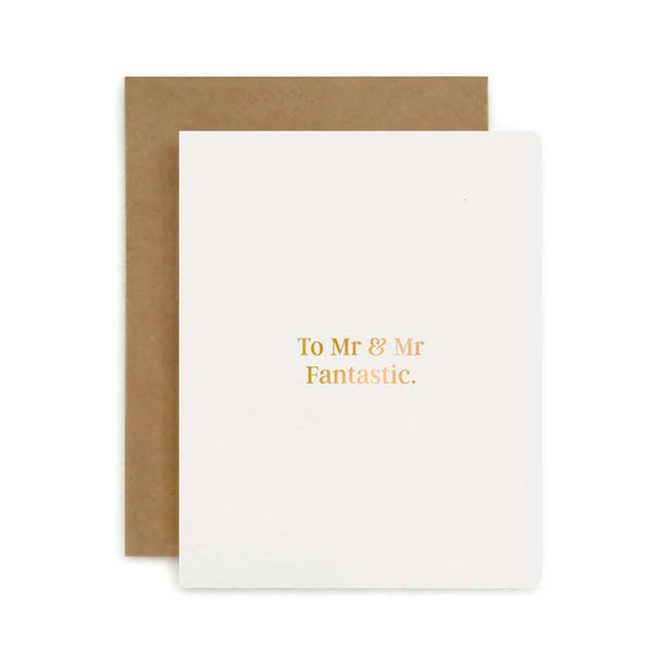 'To Mr & Mr Fantastic' Card by Bespoke Letterpress. Australian Art Prints and Homewares. Green Door Decor. www.greendoordecor.com.au