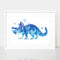 Trish the Triceratops print, by Earthdrawn Studio. Australian Art Prints. Green Door Decor. www.greendoordecor.com.au