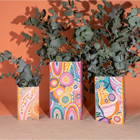 'Sacred Country' Ceramic Vase - Small | Medium | Large by La La Land. Australian Art Prints and Homewares. Green Door Decor. www.greendoordecor.com.au