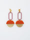 Visor Earrings Orange/Lilac by Middle Child Jewellery. Australian Art Prints and Homewares. Green Door Decor. www.greendoordecor.com.au