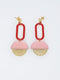 Visor Earrings Pink/Red by Middle Child Jewellery. Australian Art Prints and Homewares. Green Door Decor. www.greendoordecor.com.au