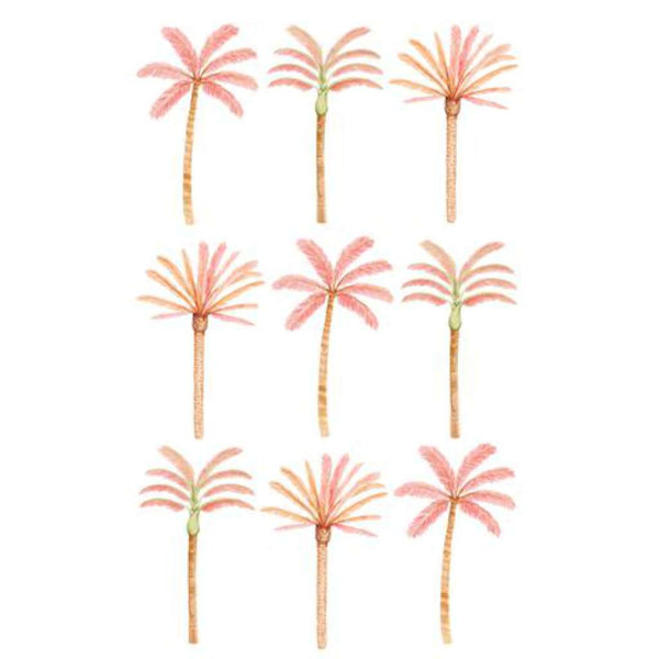 Wall Stickers - Happy Palms - Pink Mixed, by Sailah Lane close up. Australian Art Prints. Green Door Decor. www.greendoordecor.com.au