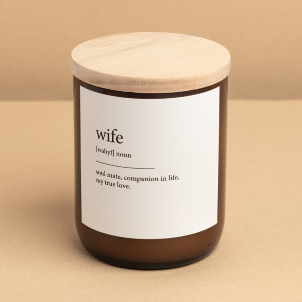 'Wife' | Dictionary Candle by The Commonfolk Collective. Australian Art Prints and Homewares. Green Door Decor. www.greendoordecor.com.au