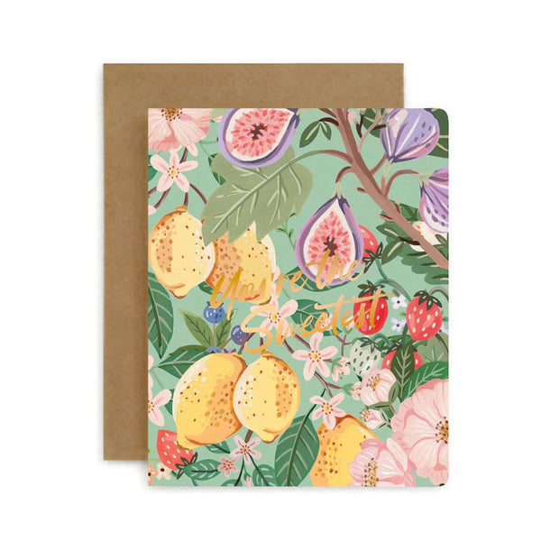 'You're The Sweetest - Summer Fruits' Card by Bespoke Letterpress. Australian Art Prints and Homewares. Green Door Decor. www.greendoordecor.com.au