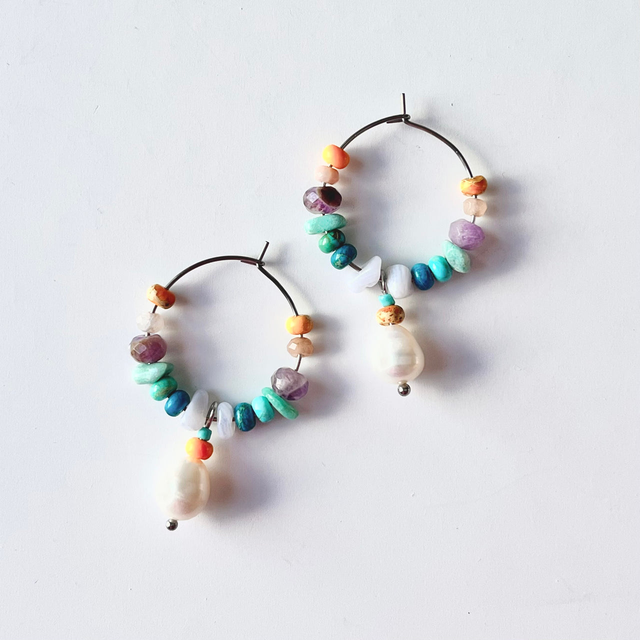 Rainbow Beaded Hoop Earrings by Kingston Jewellery. Australian Art Prints and Homewares. Green Door Decor. www.greendoordecor.com.au