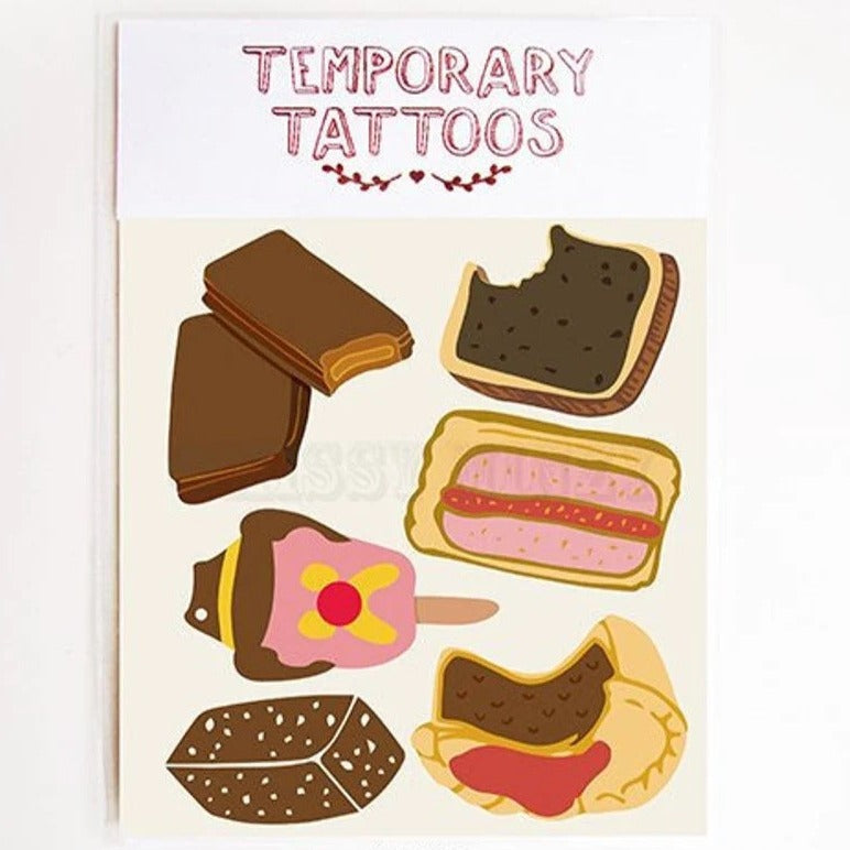 'Australian Food Icons' Temporary Tattoo by Missy Minzy. Australian Art Prints and Homewares. Green Door Decor. www.greendoordecor.com.au